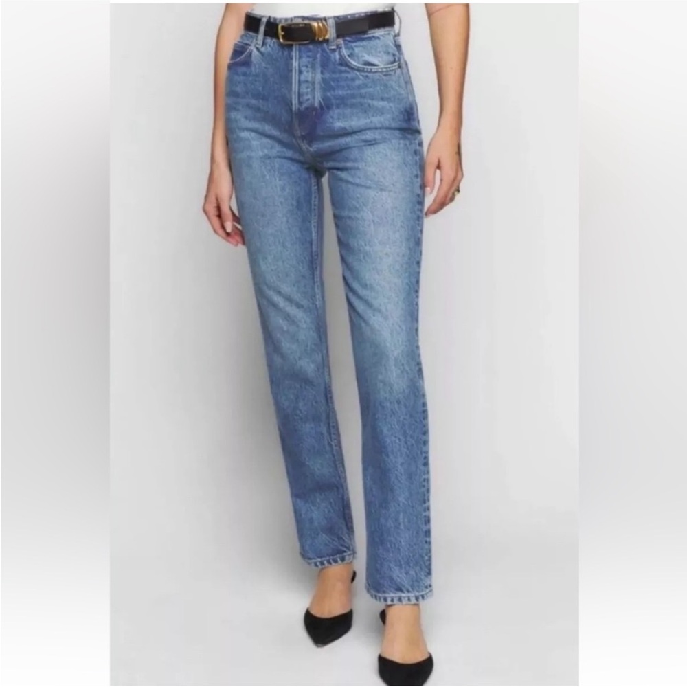 Reformation Cynthia Cropped High Rise Straight Jeans Size 27 Colorado Wash